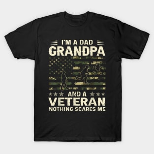 I'm A Dad Grandpa And Veteran Fathers Day American Flag T-Shirt